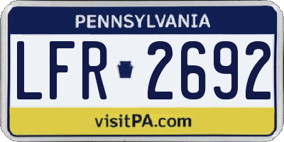 PA license plate LFR2692