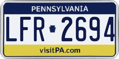 PA license plate LFR2694