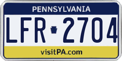 PA license plate LFR2704
