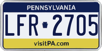 PA license plate LFR2705