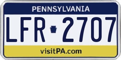 PA license plate LFR2707