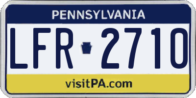 PA license plate LFR2710