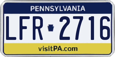 PA license plate LFR2716