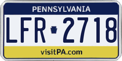 PA license plate LFR2718