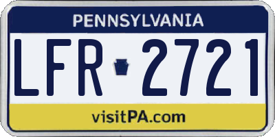 PA license plate LFR2721