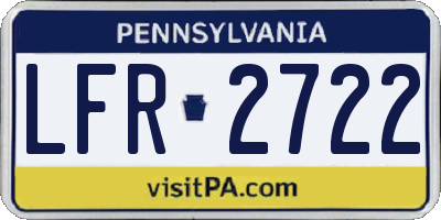 PA license plate LFR2722