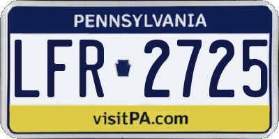 PA license plate LFR2725
