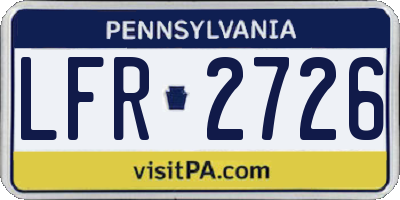 PA license plate LFR2726