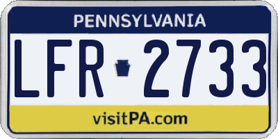 PA license plate LFR2733