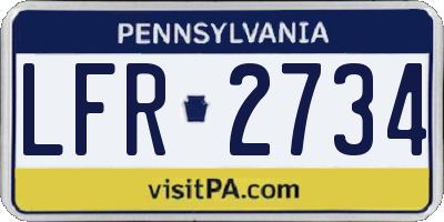 PA license plate LFR2734