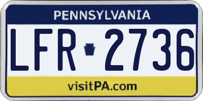 PA license plate LFR2736