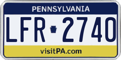 PA license plate LFR2740