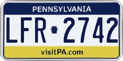 PA license plate LFR2742