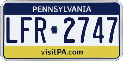 PA license plate LFR2747