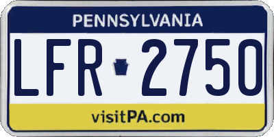 PA license plate LFR2750
