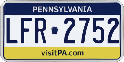 PA license plate LFR2752