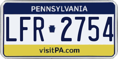 PA license plate LFR2754