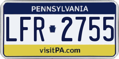 PA license plate LFR2755
