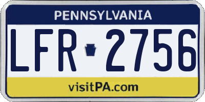 PA license plate LFR2756
