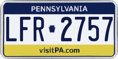 PA license plate LFR2757