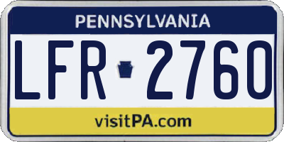 PA license plate LFR2760