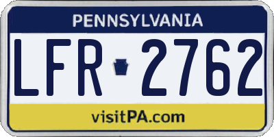 PA license plate LFR2762