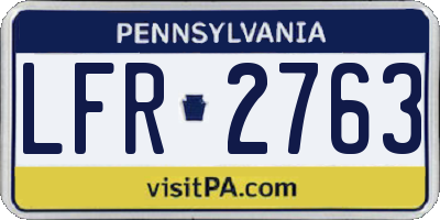 PA license plate LFR2763