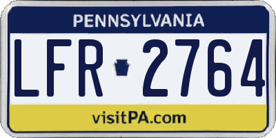 PA license plate LFR2764