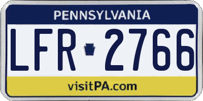 PA license plate LFR2766