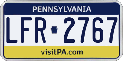 PA license plate LFR2767
