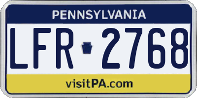 PA license plate LFR2768
