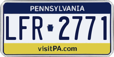 PA license plate LFR2771