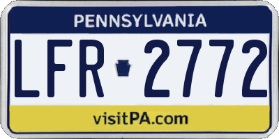 PA license plate LFR2772