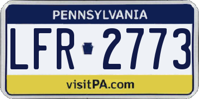 PA license plate LFR2773