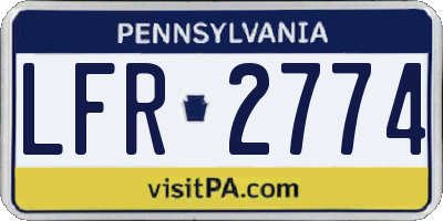 PA license plate LFR2774