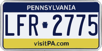 PA license plate LFR2775
