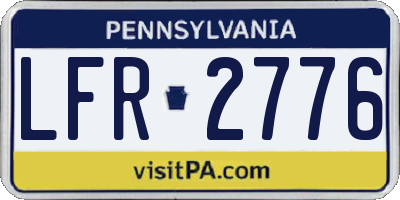 PA license plate LFR2776