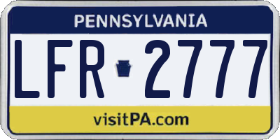 PA license plate LFR2777