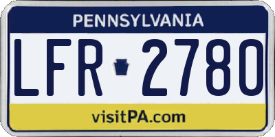 PA license plate LFR2780