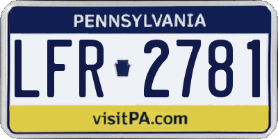PA license plate LFR2781