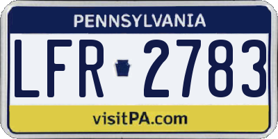 PA license plate LFR2783
