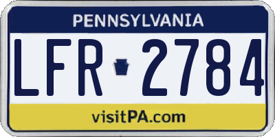 PA license plate LFR2784