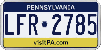 PA license plate LFR2785
