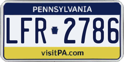 PA license plate LFR2786