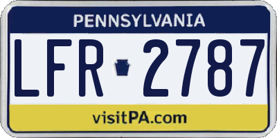 PA license plate LFR2787