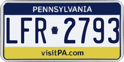 PA license plate LFR2793