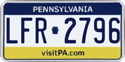 PA license plate LFR2796