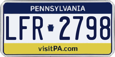 PA license plate LFR2798