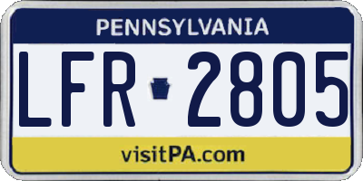 PA license plate LFR2805