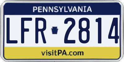 PA license plate LFR2814